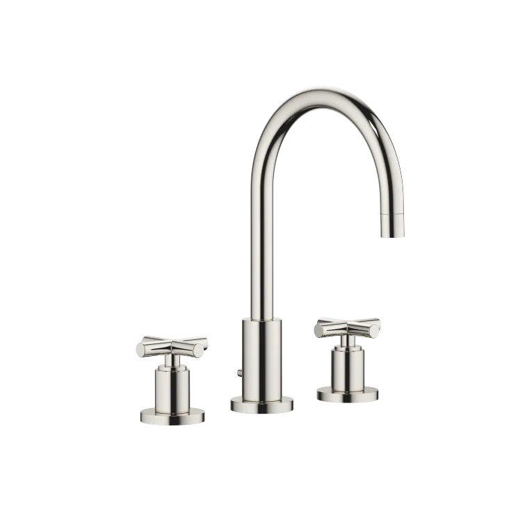 TARA Three-hole basin mixer with pop-up waste - Platinum - 20 713 892-08