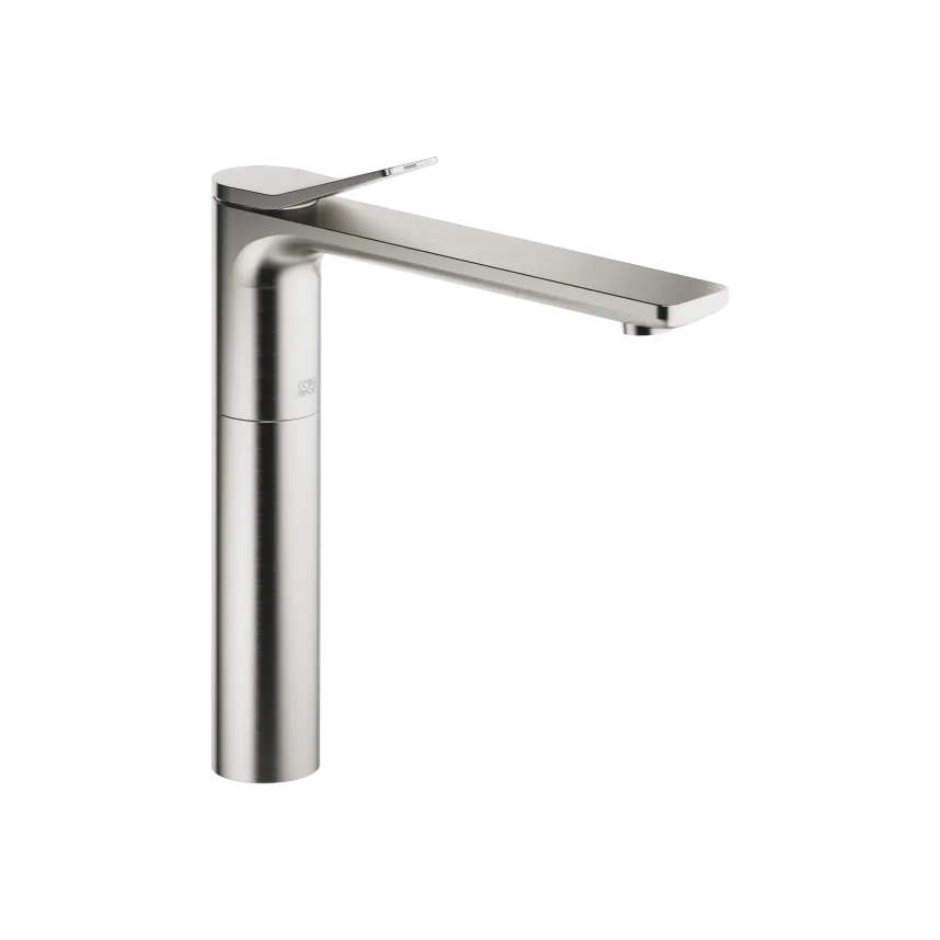 LISSÉ Brushed Platinum Washstand faucets: Single-lever basin mixer with ...