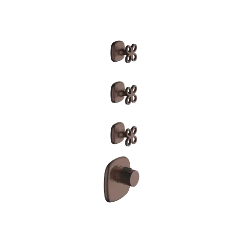 COYA xTOOL Thermostatmodul mit 3 Ventilen - Dark Bronze gebürstet (PVD) - Set aus 4 Artikeln