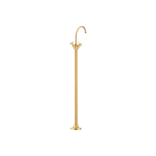 VAIA Mélangeur de lavabo monotrou avec tube vertical sans garniture d’écoulement - Laiton brossé (Or 23cts) - 22 585 809-28 0010