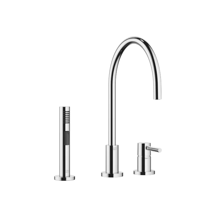 TARA Chrome Kitchen faucets: Two-hole mixer with individual 