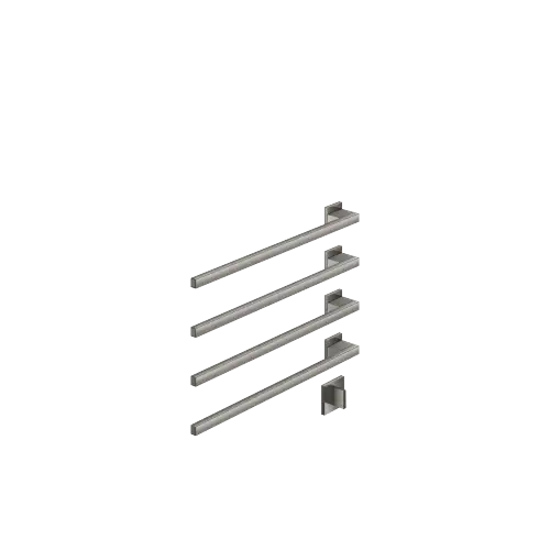 Towel warmer , 4-fold , projection left , with control element - Dark Chrome - Set containing 2 articles