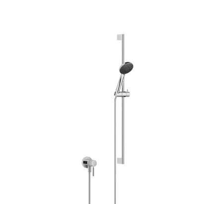 Concealed single-lever mixer with integrated shower connection with shower set - Chrome - Set containing 2 articles
