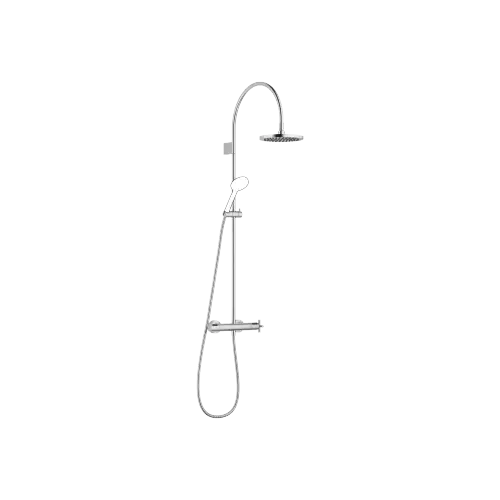 TARA Showerpipe with shower thermostat without hand shower FlowReduce 220 mm - Brushed Chrome - 34 463 892-93 0050