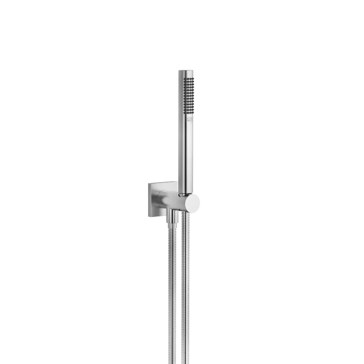 Schlauchbrausegarnitur mit integriertem Brausehalter FlowReduce - Chrom gebürstet - 27 802 970-93 0010