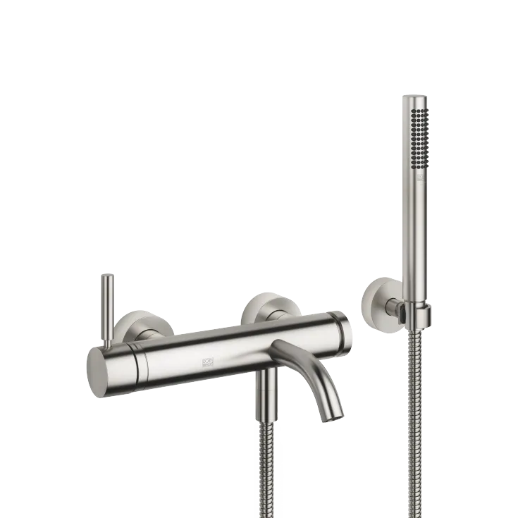 META Single-lever bath mixer for wall mounting with hand shower set - Brushed Platinum - 33 233 660-06 0050