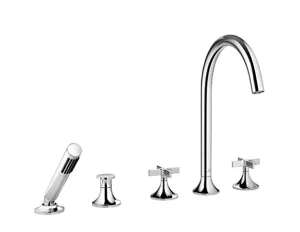 VAIA Five-hole bath mixer for deck mounting with diverter - Dark Chrome - 27 522 809-19 0050