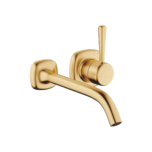 COYA Wall-mounted single-lever basin mixer without pop-up waste - Brushed Durabrass (23kt Gold) - 36 861 404-28