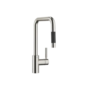 META SQUARE Single-lever mixer Pull-down with spray function - Brushed Platinum - 33 870 861-06
