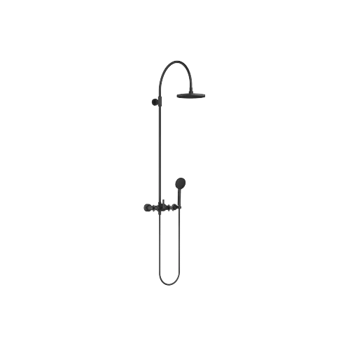 TARA Colonne de douche avec mélangeur de douche 220 mm - Noir mat - Set contenant 2 articles