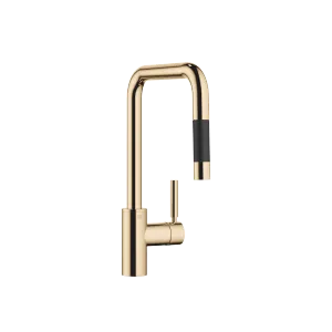 META SQUARE Single-lever mixer Pull-down with spray function - Durabrass (23kt Gold) - 33 870 861-09