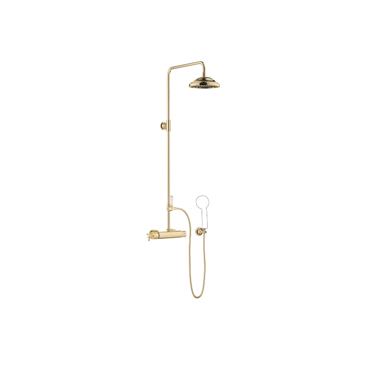 MADISON Showerpipe with shower thermostat - Durabrass (23kt Gold) - Set containing 2 articles