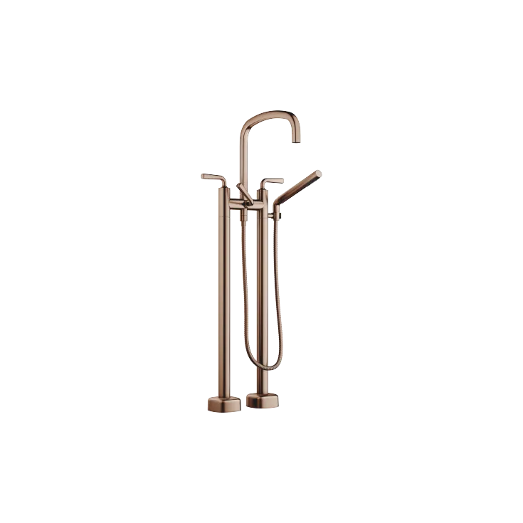 COYA Two-hole bath mixer for free-standing assembly with hand shower set - Brushed Bronze (PVD) - 25 943 414-42