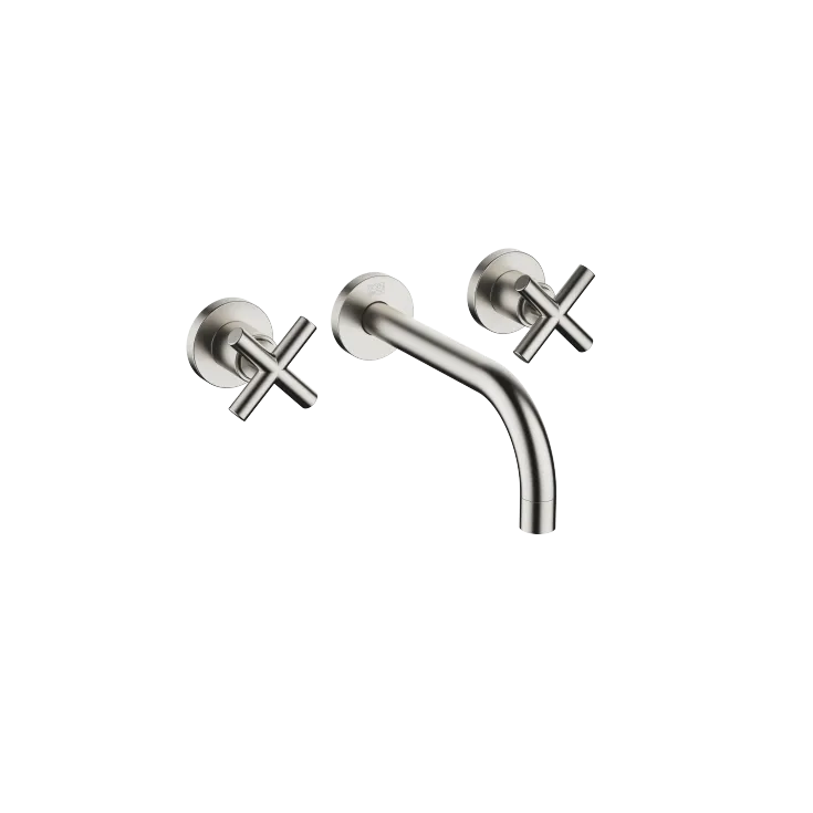 TARA Wall-mounted basin mixer without pop-up waste - Brushed Platinum - 36 712 892-06