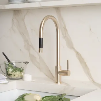 Dornbracht tara ultra design series pulldown inspiration kitchen kitchen faucet brushed champagne