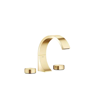 CYO Three-hole basin mixer with pop-up waste - Durabrass / Brushed Durabrass (23kt Gold) - Set containing 2 articles