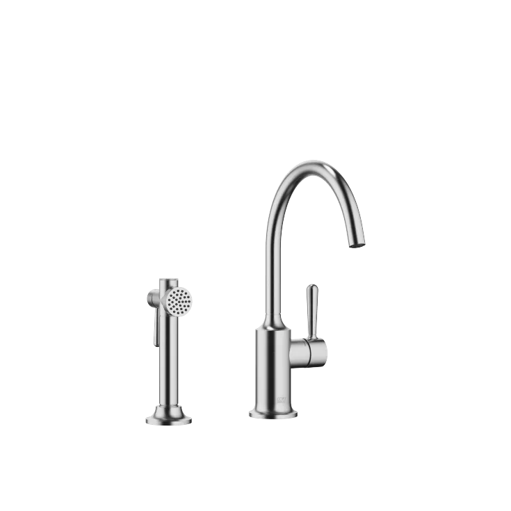 VAIA Single-lever mixer with rinsing spray set - Brushed Chrome - Set containing 2 articles