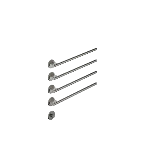 Towel warmer , 4-fold , projection right , with control element - Brushed Dark Platinum - Set containing 2 articles