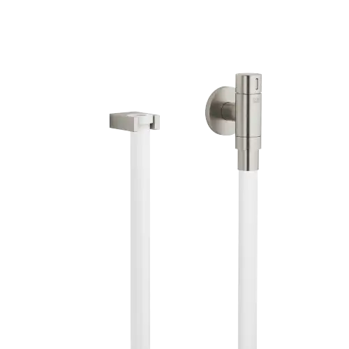 WATER TUBE Kneipp wall elbow with hose holder with individual rosettes - Brushed Platinum - Set containing 2 articles