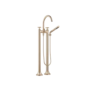 VAIA Two-hole bath mixer for free-standing assembly with hand shower set - Brushed Champagne (22kt Gold) - 25 943 809-46