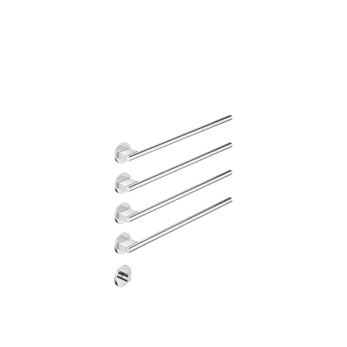 Towel warmer , 4-fold , projection right , with control element - Chrome - Set containing 2 articles
