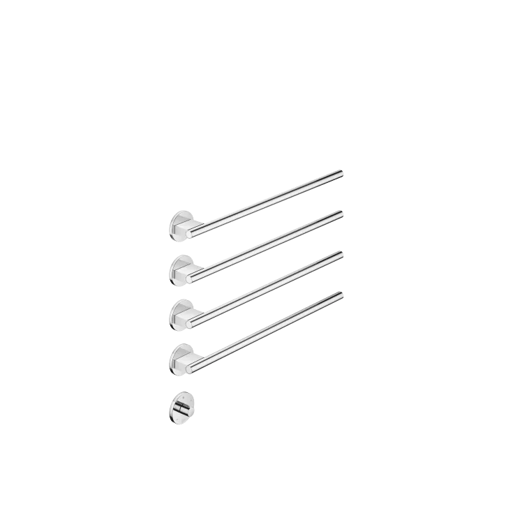 Towel warmer , 4-fold , projection right , with control element - Set containing 2 articles
