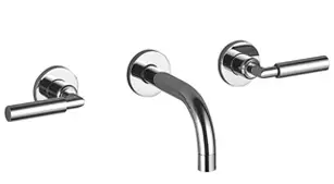 TARA Wall-mounted three-hole lavatory mixer without drain - Brushed Dark Bronze (PVD) - 36 707 882-43 0010