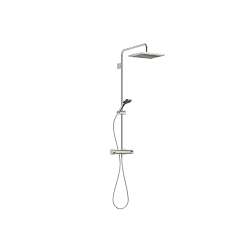 SERIENSPEZIFISCH Shower Pipe mit Brause-Thermostat 300 x 240 mm - Platin - Set aus 2 Artikeln