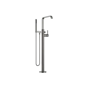 IMO Single-lever bath mixer with stand pipe for free-standing assembly with hand shower set - Brushed Dark Platinum - 25 863 671-99