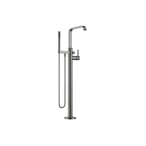 IMO Single-lever tub mixer with stand pipe for freestanding installation with hand shower set - Brushed Dark Platinum - 25 863 671-99