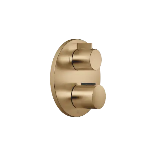 Concealed thermostat with two function volume control - Brushed Dark Brass (PVD) - 36 426 970-39
