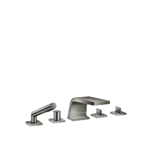 CL.1 Five-hole bath mixer for deck mounting with diverter - Dark Chrome - Set containing 5 articles