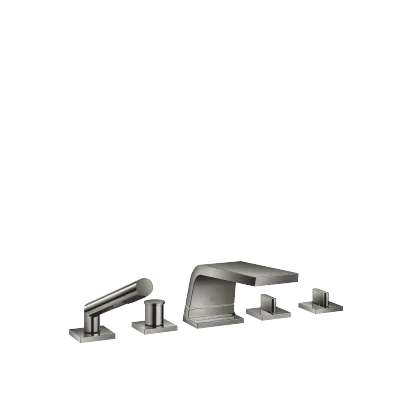 CL.1 Five-hole bath mixer for deck mounting with diverter - Dark Chrome - Set containing 5 articles