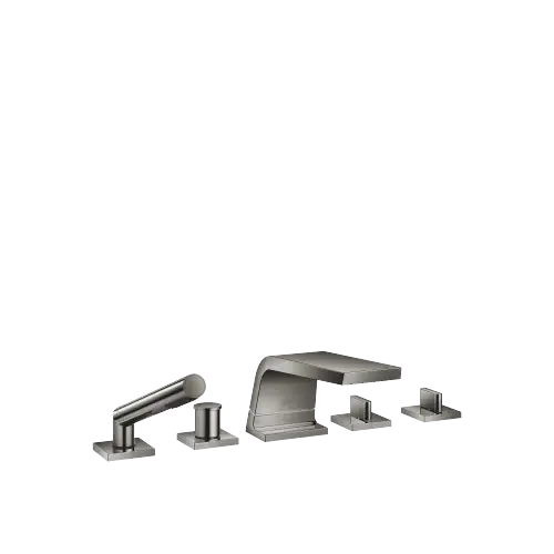 CL.1 Five-hole bath mixer for deck mounting with diverter - Dark Chrome - Set containing 5 articles