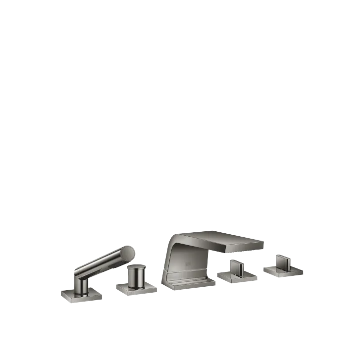 CL.1 Five hole tub set for deck-mounted tub installation with diverter - Dark Chrome - Set containing 5 articles