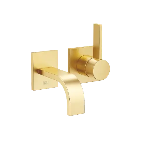 MEM Wall-mounted single-lever basin mixer without pop-up waste - Brushed Durabrass (23kt Gold) - 36 867 782-28