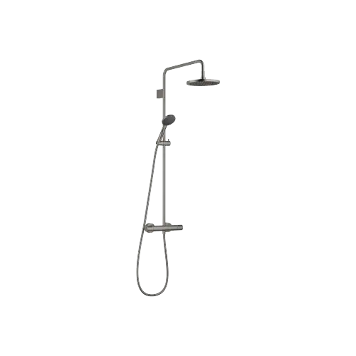 Showerpipe Application with shower thermostat FlowReduce 220 mm - Brushed Dark Platinum - Set containing 2 articles