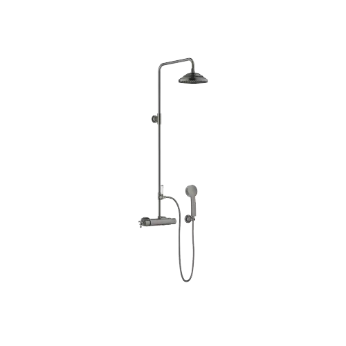 MADISON Application Showerpipe avec thermostat de douche 200 mm - Dark Platinum brossé - Set contenant 3 articles