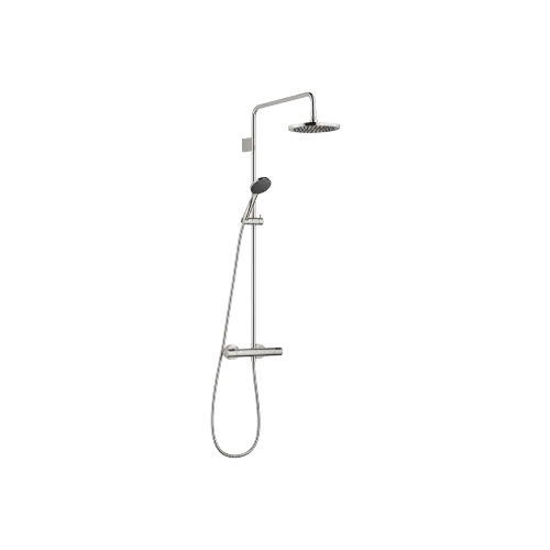 Showerpipe Application with shower thermostat FlowReduce 220 mm - Platinum - Set containing 2 articles