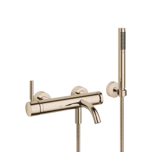 META Single-lever bath mixer for wall mounting with hand shower set - Light Gold - 33 233 660-26