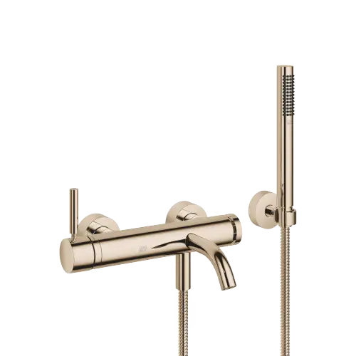 META Miscelatore monocomando vasca per montaggio a muro con doccetta e flessibile - Light Gold (PVD) - 33 233 660-26