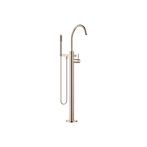 Single-lever bath mixer with stand pipe for free-standing assembly with hand shower set - Light Gold - 25 863 661-26