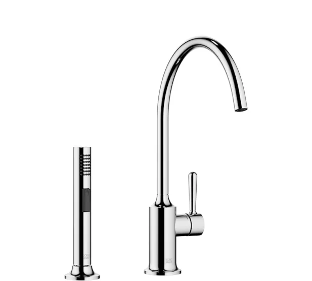 VAIA Single-lever mixer with rinsing spray set - Brushed Dark Bronze (PVD) - Set containing 2 articles