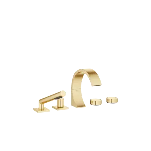 CYO Five-hole bath mixer for bath rim or tile edge installation - Brushed Durabrass (23kt Gold) - Set containing 2 articles