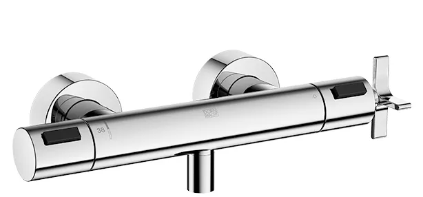 VAIA Shower thermostat for wall installation - Brushed Dark Brass (PVD) - Set containing 2 articles