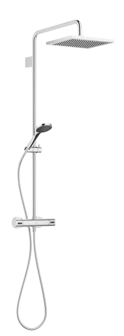 Series Specific Brushed Chrome Shower Faucets Showerpipe With Shower Thermostat Without Hand Shower 4580