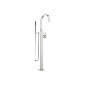 MEM Single-lever bath mixer with stand pipe for free-standing assembly with hand shower set - Brushed Platinum - 25 863 782-06