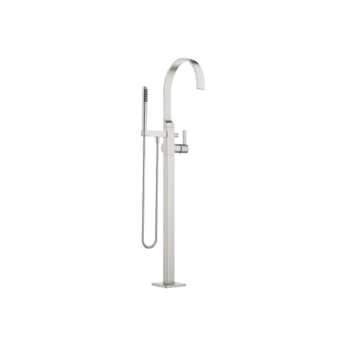 MEM Mitigeur monocommande bain/douche avec tube vertical positionnement libre et garniture de douche - Platine brossé - 25 863 782-06