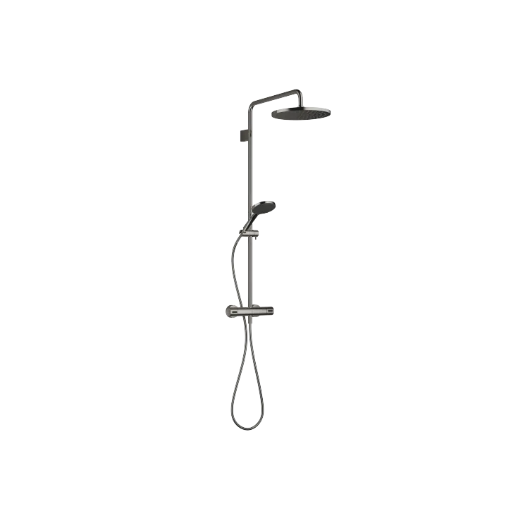 Showerpipe with shower thermostat without hand shower - Dark Chrome - 34 460 979-19