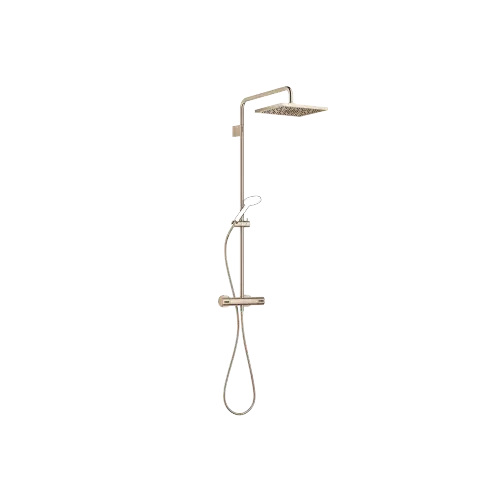 Exposed shower set with shower thermostat without hand shower 11-3/4" x 9-1/2" - Champagne (22kt Gold) - 34 459 980-47 0010